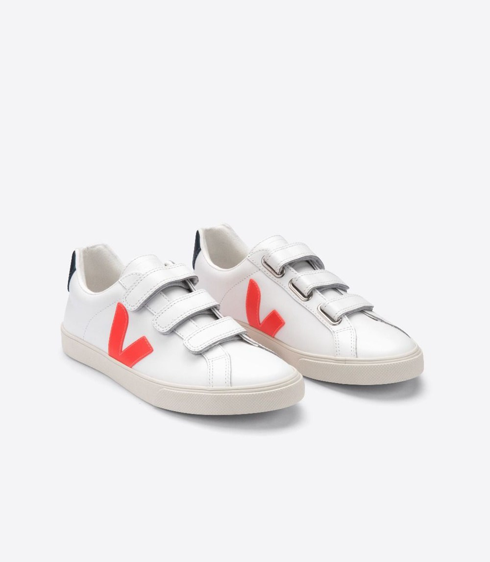 Veja Sneakers Mens - 3-lock Leathe - White/Orange - 0894LNAKQ